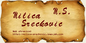 Milica Srećković vizit kartica
